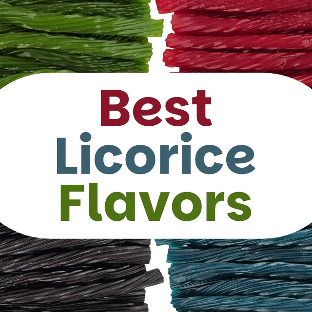 4 letters flavors with the text best licorice flavors in the middle