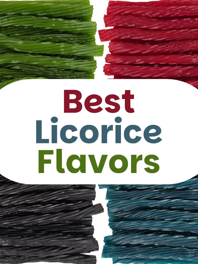 4 letters flavors with the text best licorice flavors in the middle