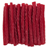 Cinnamon licorice twists neatly arranged together.